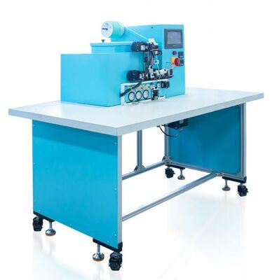 Mesin Aplikasi Loop Pena Elastis Semi Otomatis HX20EPL menggunakan lem panas-leleh dengan kapasitas 1000-1200 pcs/jam